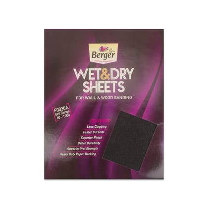 Berger Paints Wet & Dry Sand Paper-Grit 100 for Wall and Wood Sanding