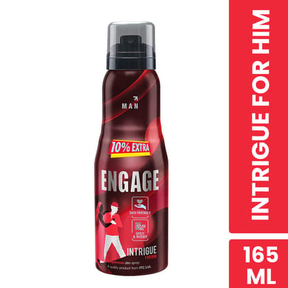 Engage Intrigue for Him Deodorant for Men, Warm & Seductive, Skin Friendly, 165ml