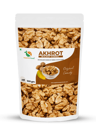 SAPPHIRE FOODS Walnuts Without Shell | Akhrot Giri | Walnut Dry Fruits & Nuts | Healthy Snack Food Item (500G)