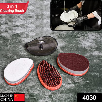 URBAN CREW  Plastic Wet and Dry Brush cleaning Dishes and Clothes | Suit for Kitchen | Living Room and Bathroom (3Pcs)