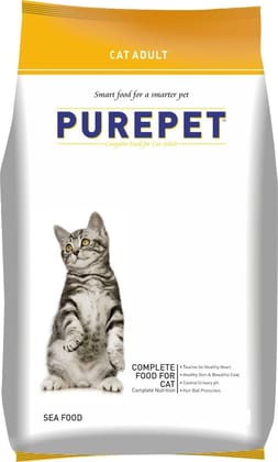 Purepet Adult Dry Cat Food Sea Food, 3 kg