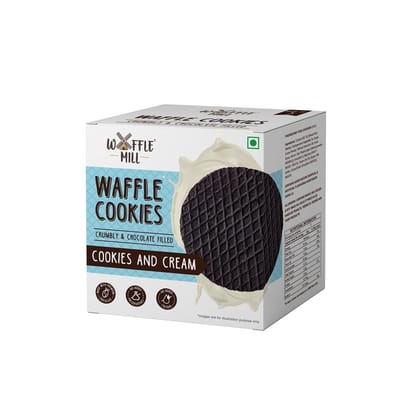 Waffle Mill Waffle Cookies | Cookies & Cream | 1 Box Contains 5 Cookies | Each Box 175 gm | 100% Vegetarian And No Added Preservatives (175 gm) - Pack of 1
