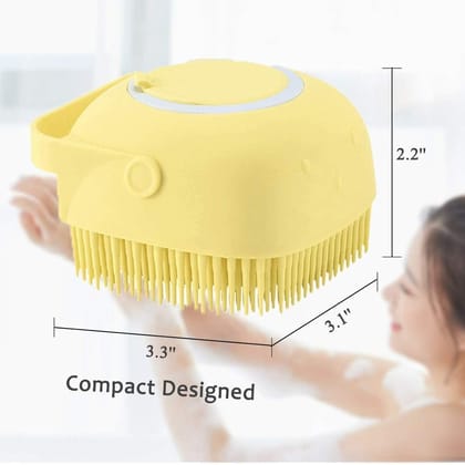 Silicone Body Brush - Bathing Brush for Skin Deep Cleaning Massage, Dead Skin Removal Exfoliating, for Men & Women (Mint Green) (Bath Brush with Soap Dispenser)