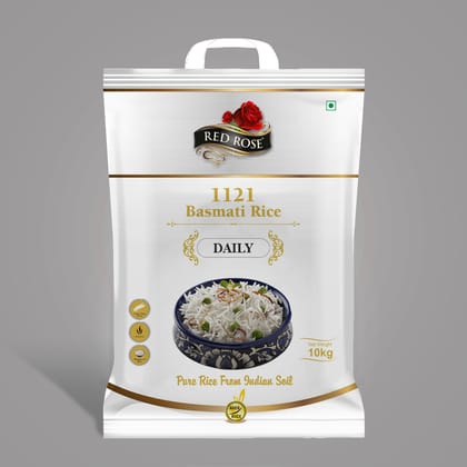 Red Rose Daily Basmati Rice, Super Mongra, Rich Aroma, 10 KG