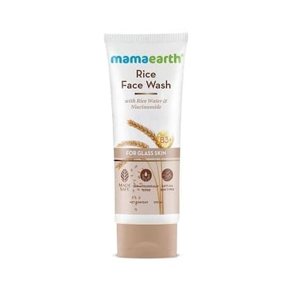 Mamaearth Rice With Rice Water & Niacinamide for Glass Skin Face Wash (100 ml)