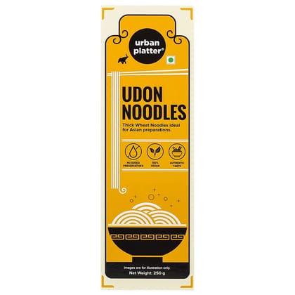 Urban Platter Udon Noodles, 250g (Thick Wheat Noodles, Ideal for Asian Preparations, No Added Preservatives)