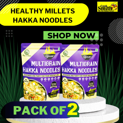 Cook Smith Healthy Multigarin Hakka Noodles| No Maida, No Fried, No MSG, No Preservatives | Sun Dried |Naturle Colours | Cook Smith Noodles Pack 400gm (Pack of 2)