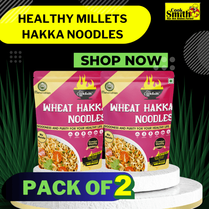 Cook Smith Healthy Whole Wheat Noodles| No Maida, No Fried, No MSG, No Preservatives | Sun Dried |Naturle Colours | Wheat Noodles | Cook Smith Noodles  Pack 400gm (Pack of 2)