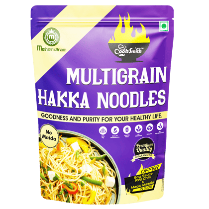Cook Smith Healthy Multigarin Hakka Noodles| No Maida, No Fried, No MSG, No Preservatives | Sun Dried |Naturle Colours | Cook Smith Noodles Pack 200gm (Pack of 1)