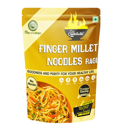 Cook Smith Healthy Finger Hakka Noodles| No Maida, No Fried, No MSG, No Preservatives | Sun Dried |Naturle Colours | Raagi Noodles | Cook Smith Noodles  Pack 200gm (Pack of 1)
