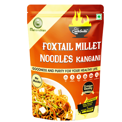Cook Smith Healthy Foxtail Hakka Noodles| No Maida, No Fried, No MSG, No Preservatives | Sun Dried |Naturle Colours | Kangni | Cook Smith Noodles Pack 200gm (Pack of 1)
