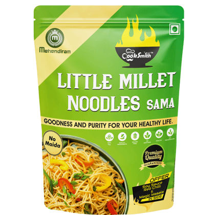 Cook Smith Healthy Little Millets Hakka Noodles| No Maida, No Fried, No MSG, No Preservatives | Sun Dried |Naturle Colours | Little Noodles| Cook Smith Noodles  Pack 200gm (Pack of 1)