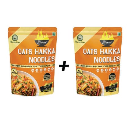 Cook Smith Healthy Oats Hakka Noodles| No Maida, No Fried, No MSG, No Preservatives | Sun Dried |Naturle Colours | Oats Noodles | Cook Smith Noodles  Pack 400gm (Pack of 2)