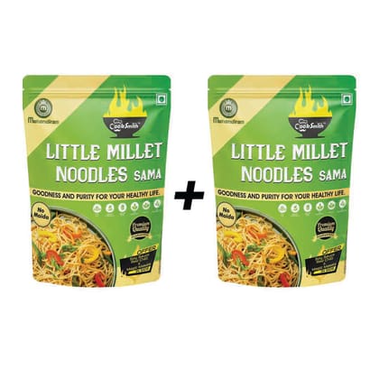 Cook Smith Healthy Little Millets Hakka Noodles| No Maida, No Fried, No MSG, No Preservatives | Sun Dried |Naturle Colours | Little Noodles| Cook Smith Noodles  Pack 400gm (Pack of 2)