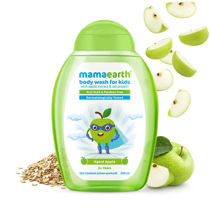 Mamaearth Agent Apple Body Wash for Kids with Apple & Oat Protein-300ml